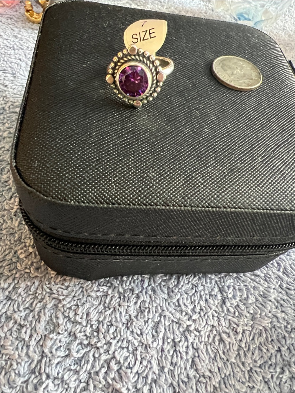 Sterling silver purple cz ring